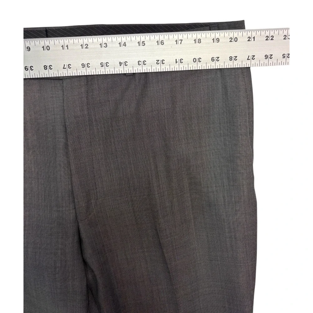 Calvin Klein 48XL 48L 40x34 Gray 2pc Pant Suit 100% Wool Slim Fit Flat Front